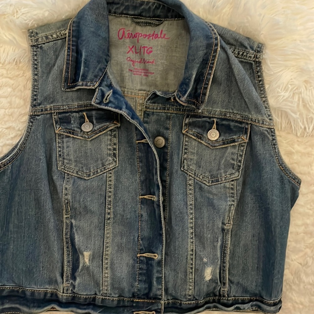 Denim vest Aeropostale size xl Jean denim vest super cute XL